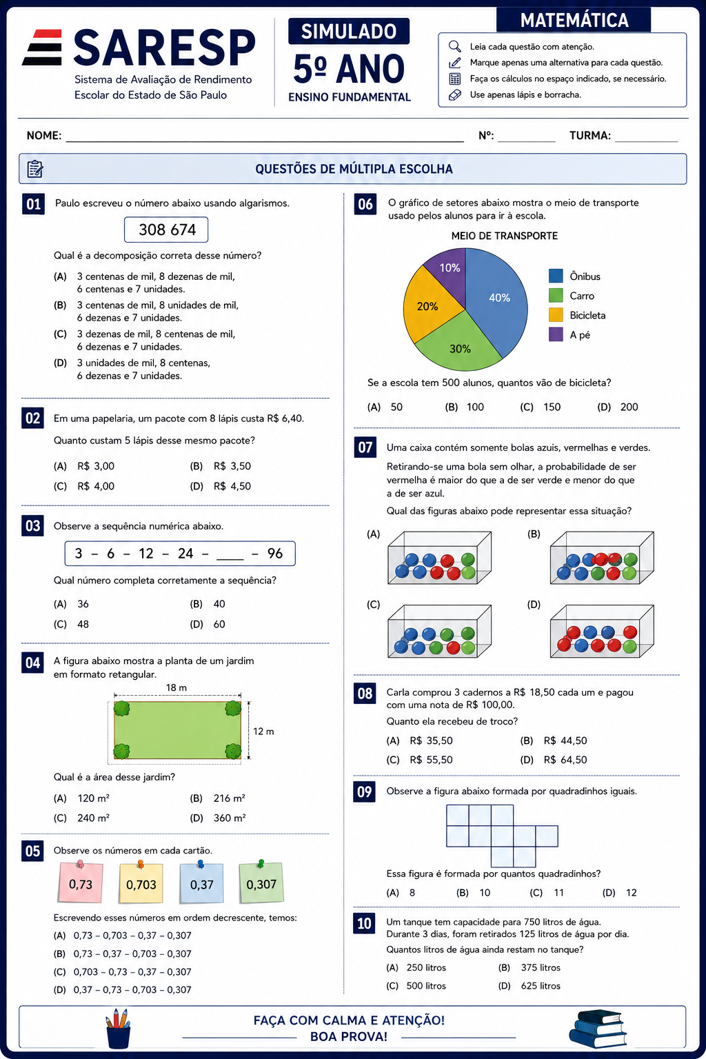 Simulado SARESP 1 — Capa
