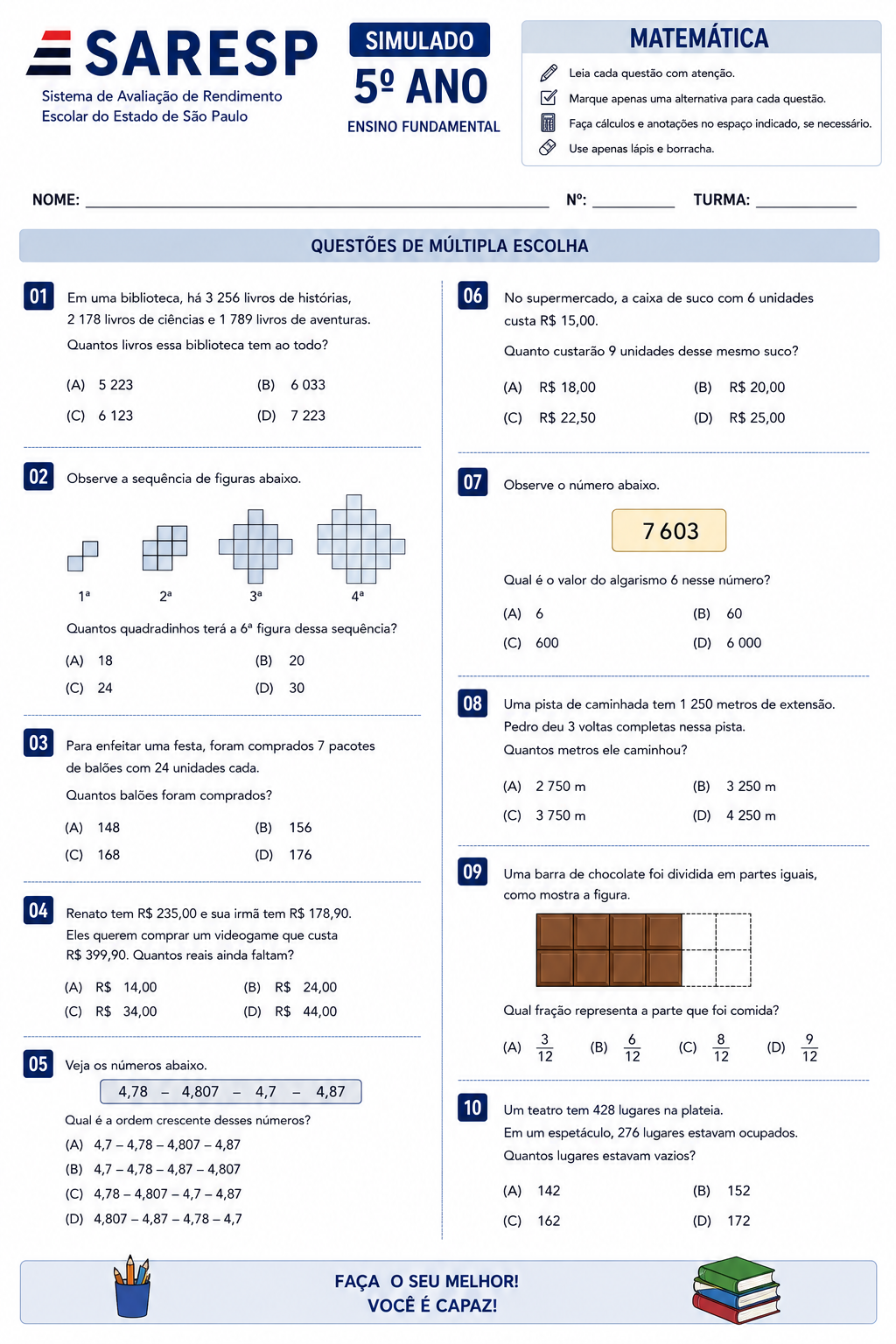 Simulado SARESP 3 — Capa
