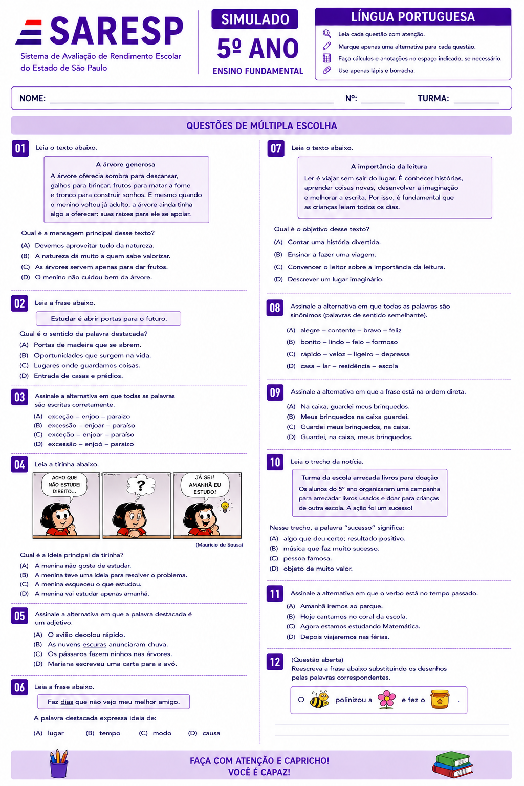 Simulado SARESP 4 — Página interna