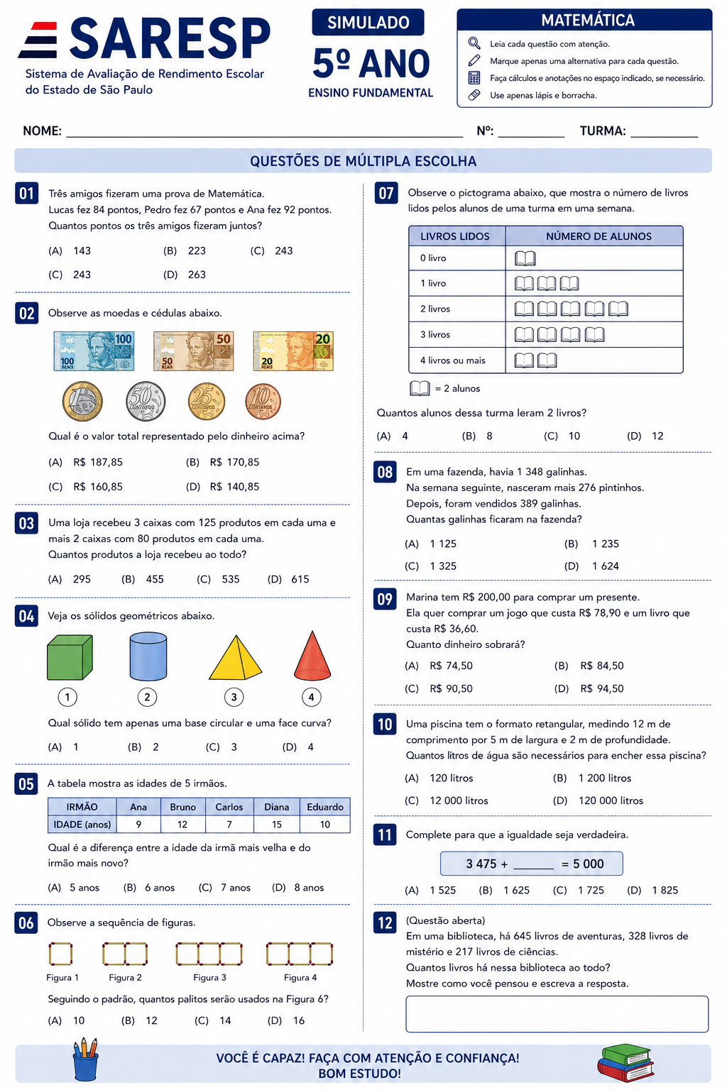 Simulado SARESP 6 — Capa
