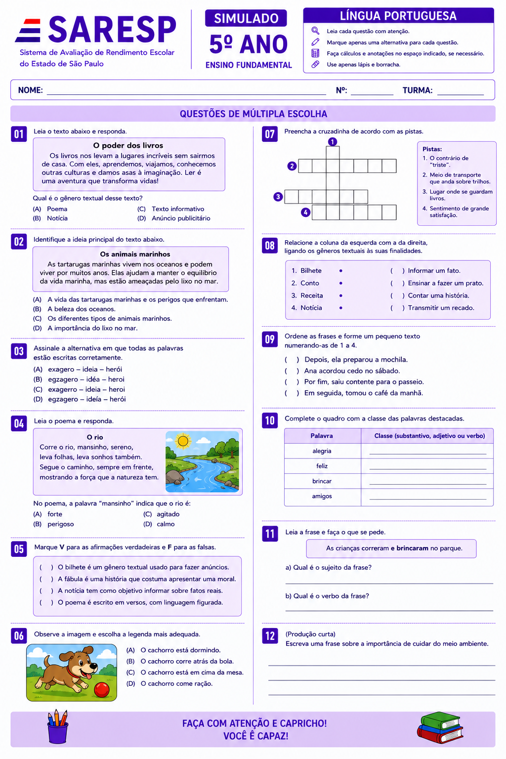 Simulado SARESP 6 — Página interna