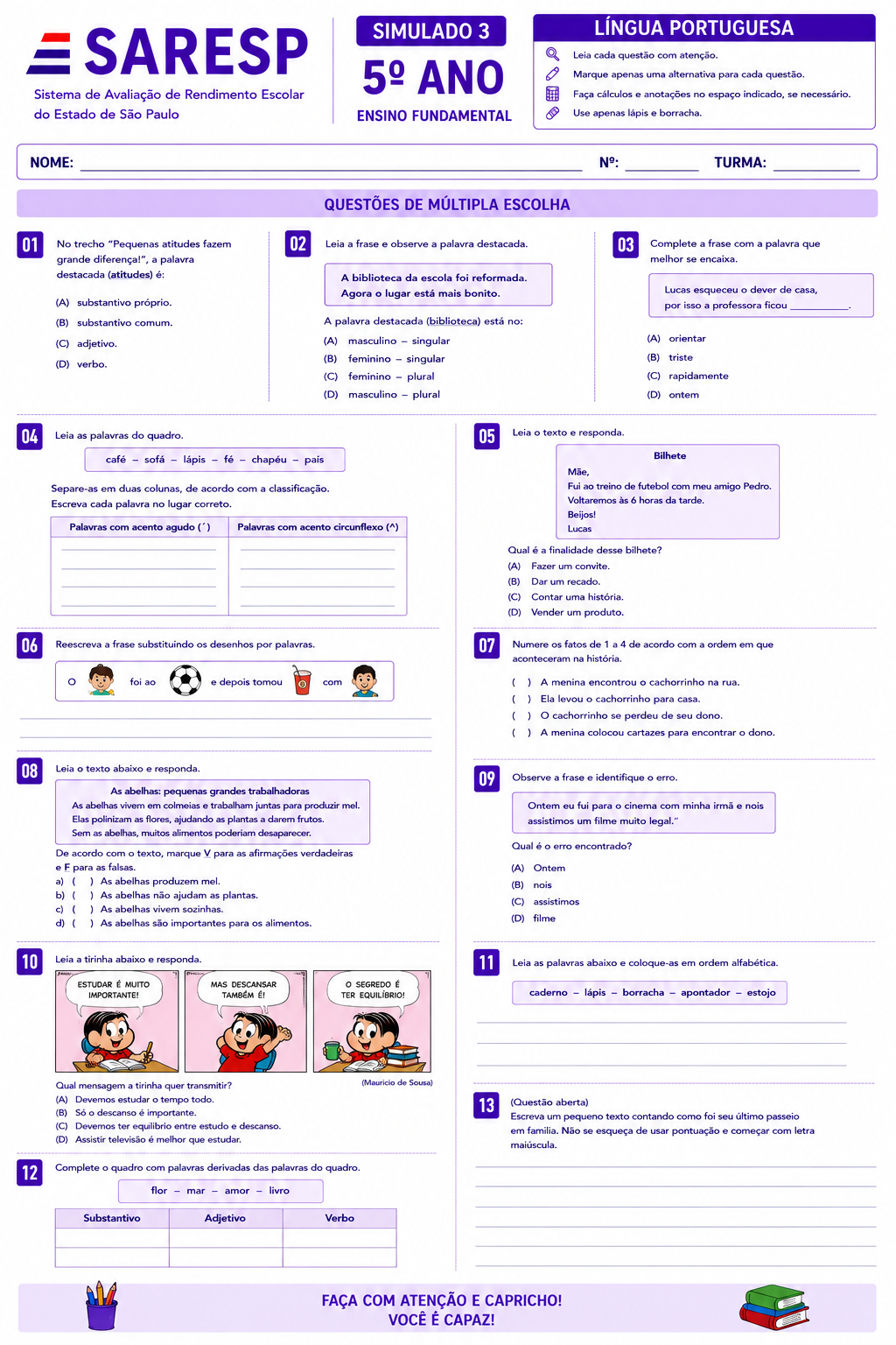 Simulado SARESP 8 — Página interna